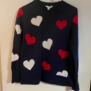 Navy blue sweater with hearts. NWT